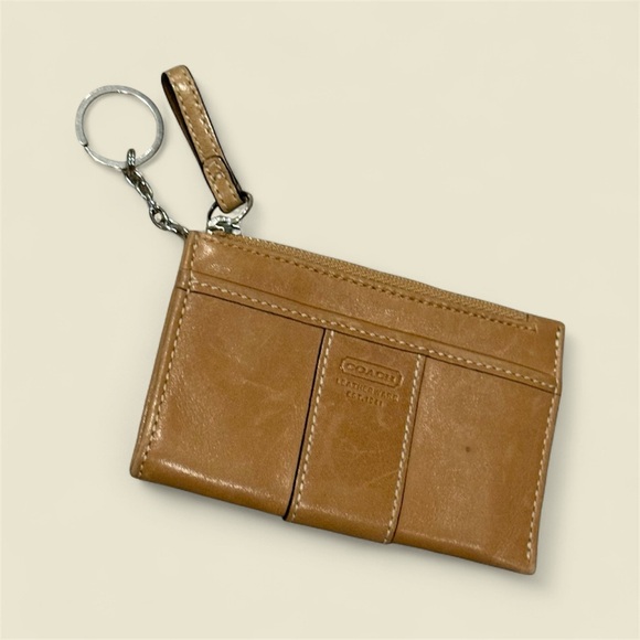 Coach Tan Leather Keychain Wallet - Picture 2 of 3